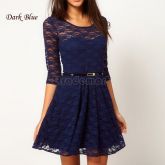 Vestido Renda Azul