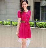 Vestido Chiffon Botaozinho