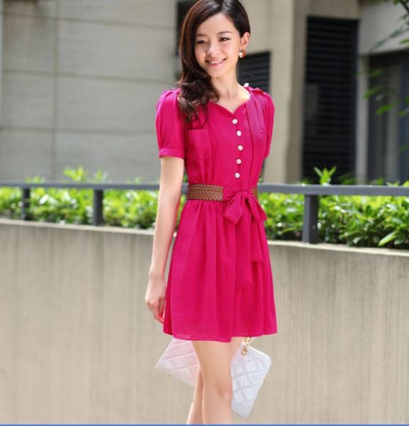 Vestido Chiffon Botaozinho